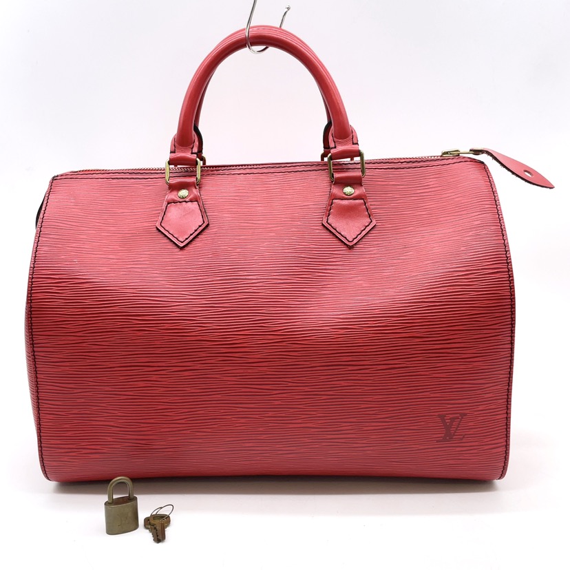 Auth Louis Vuitton Epi Speedy 30 Castilian Red Handbag M43007 NS040035
